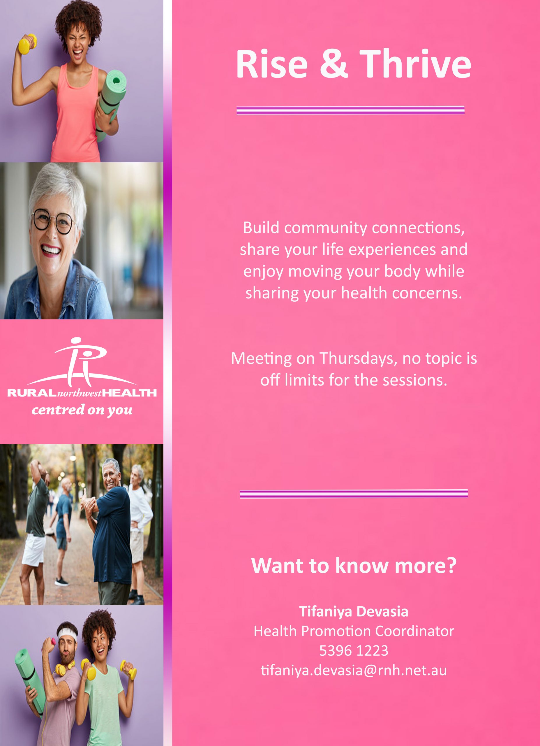 Rise and Thrive walking group poster