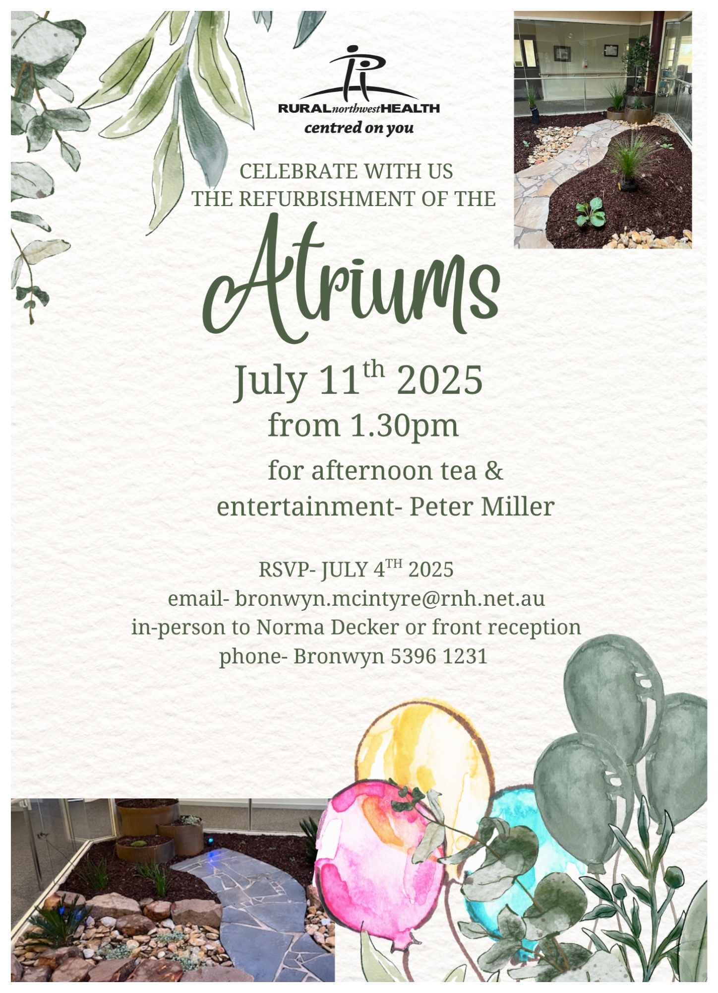 Hopetoun Atrium refurbishment invitation