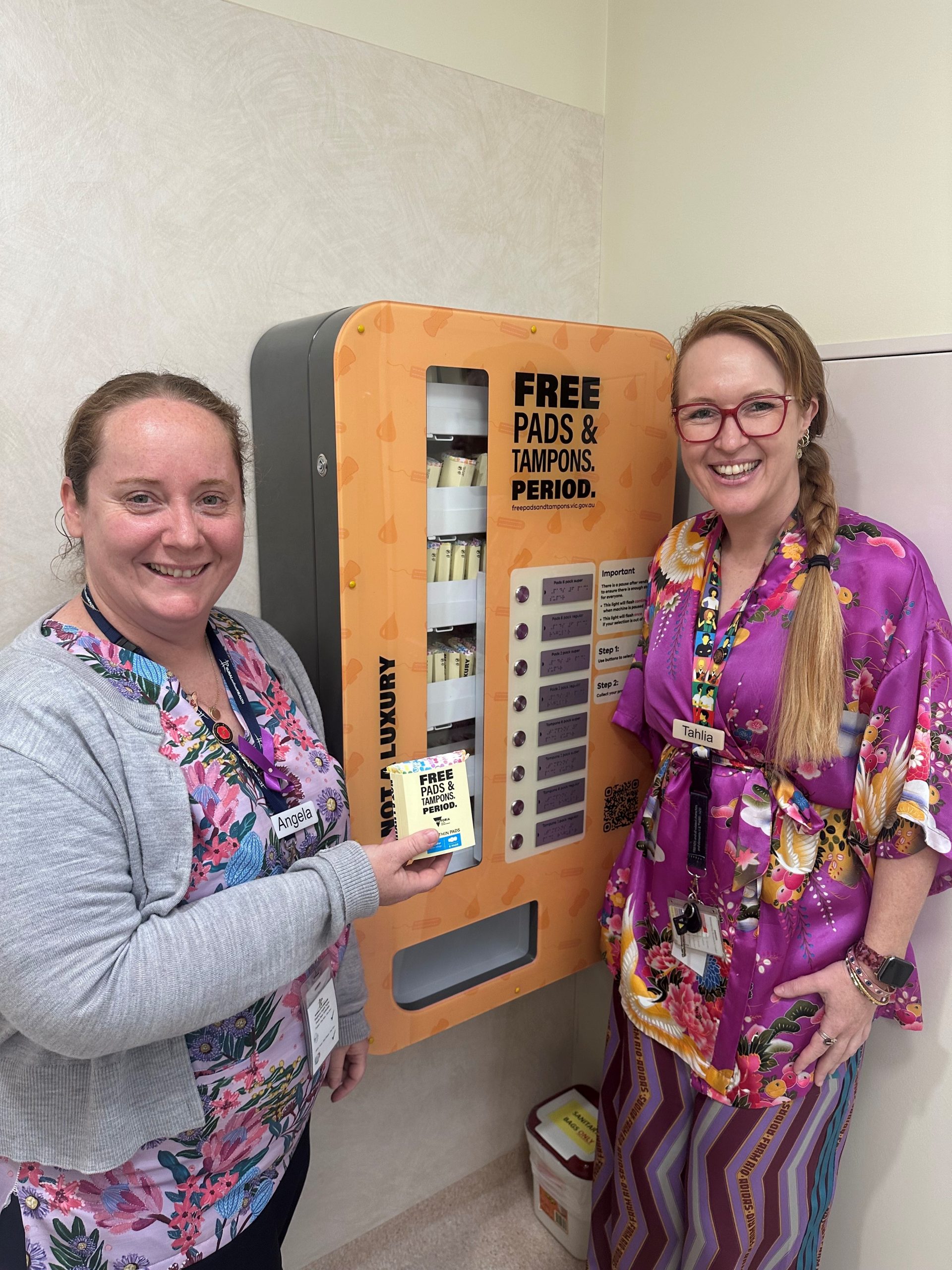 Hopetoun period product vending machine installed